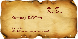 Karsay Dóra névjegykártya
