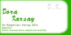 dora karsay business card