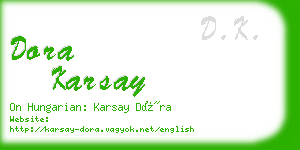 dora karsay business card